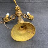 Vintage French Bronze and Brass Table Lamp: Louis XVI Style, 4-Branch C1950