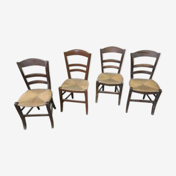 Lot de 4 chaises campagnarde