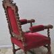 Large baroque armchair old wood and velvet