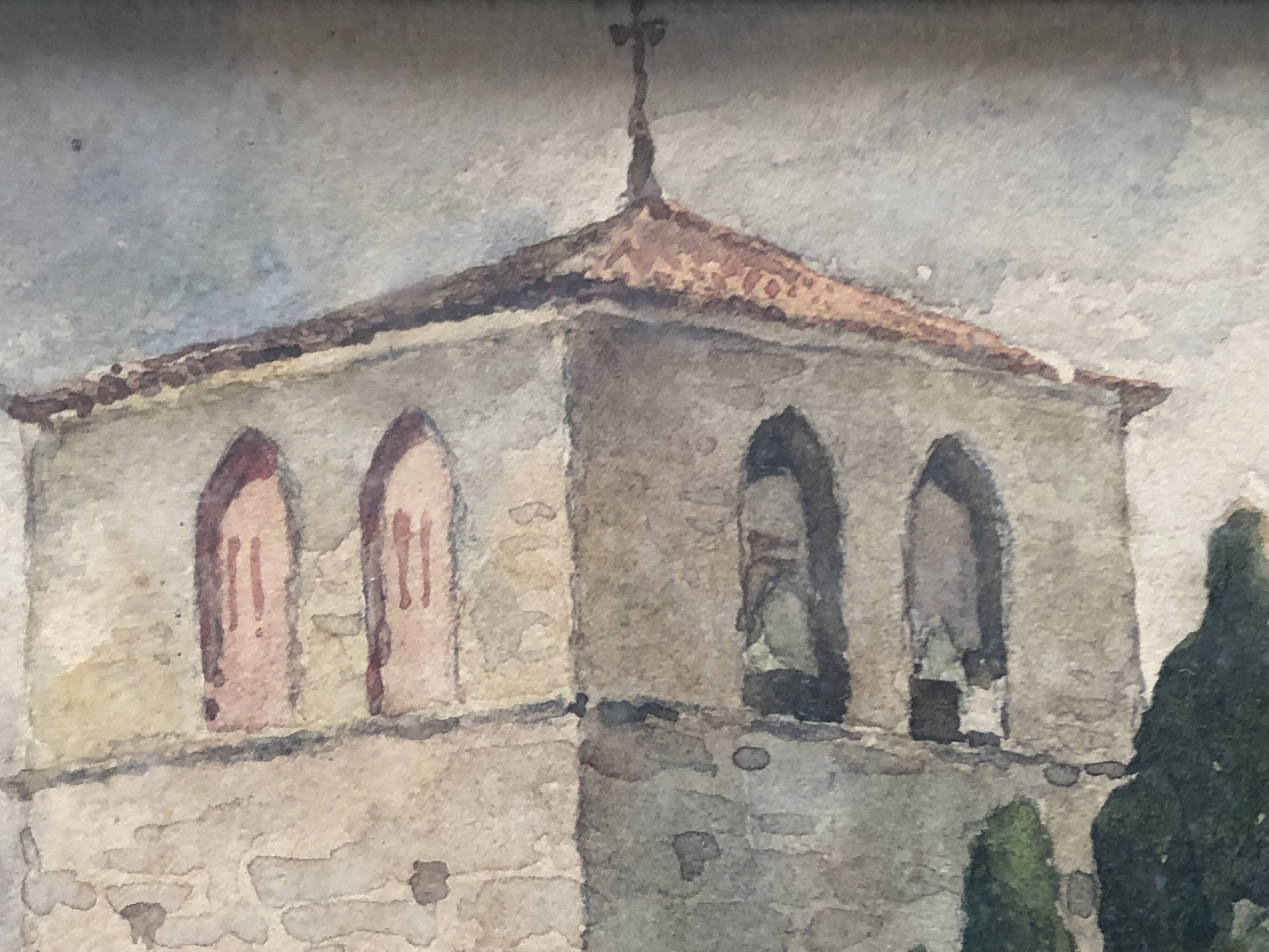 Watercolor paper church of st just de valcabrere haute garonne 31, r. chausson