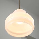 Mid-century italian brass and opaline pendant lamp, 1950s