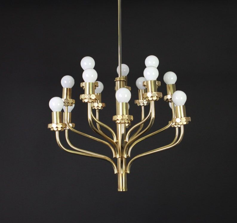 Brass chandelier 1970s