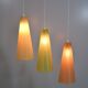 Set of 3 Rhodoid Rotaflex pendants, 1950