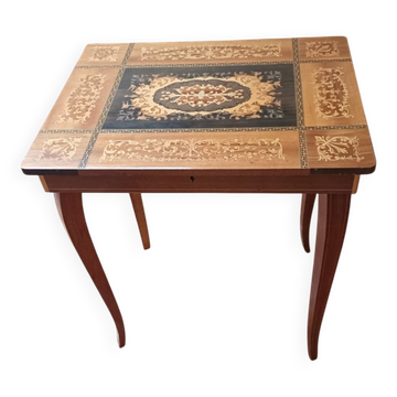Petite table à bijoux en Marqueterie de Sorrente - Italie, Circa 1970