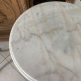 Bistro table, marble pedestal table