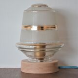 Table lamp glass globe and gilded edging