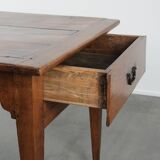 Elegant and subtle antique French dining table made of fruitwood