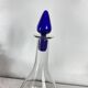 Art Deco glass carafe with glass stopper and blue base 0.7 l