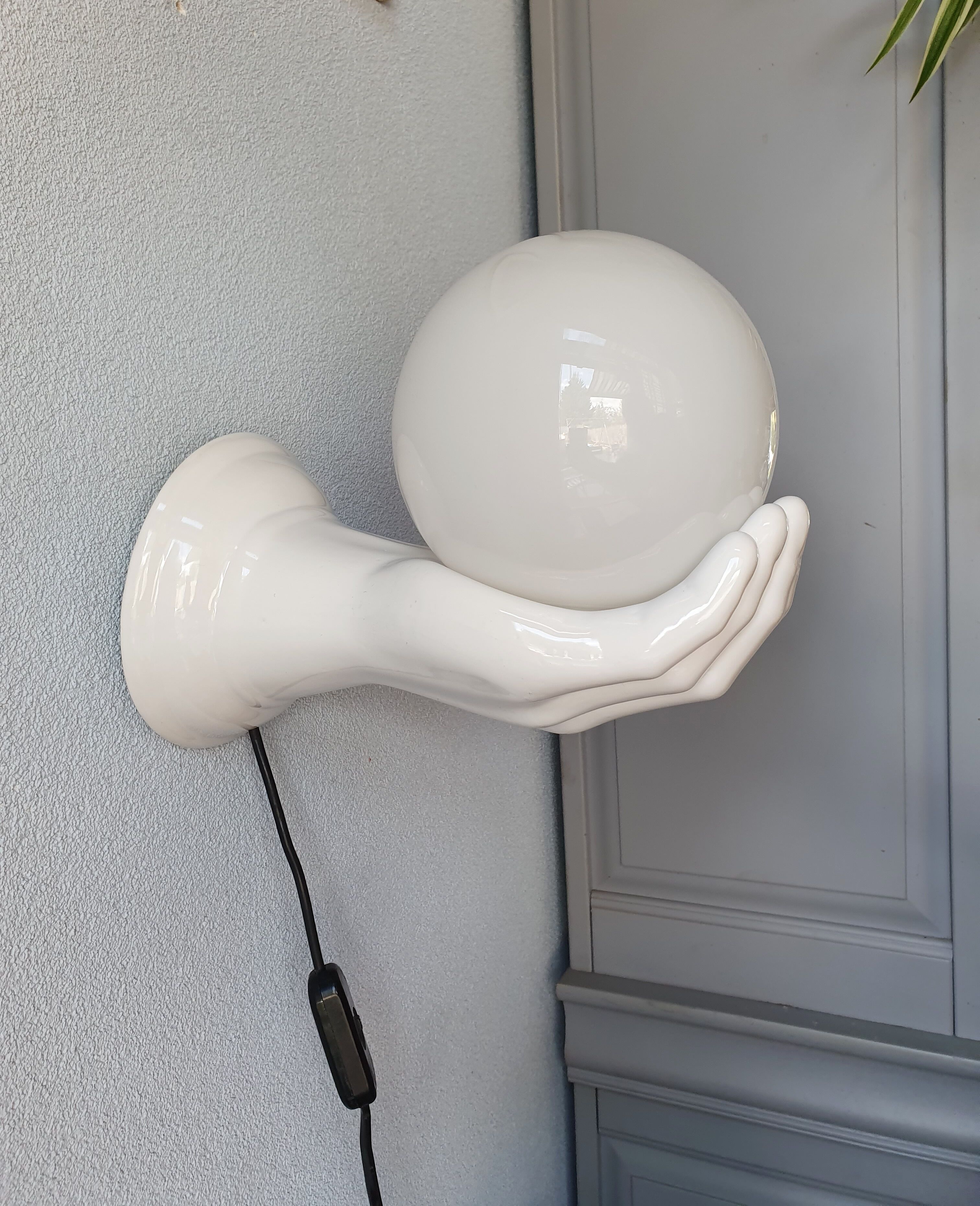 Mid Century ceramic wall lamp, 80s