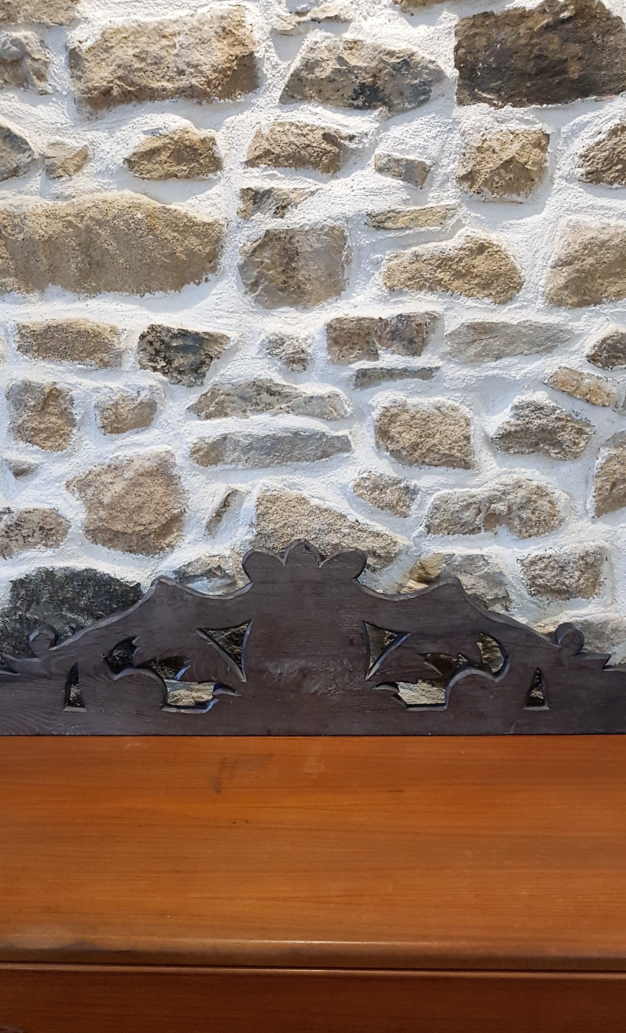 Old carved wooden pediment