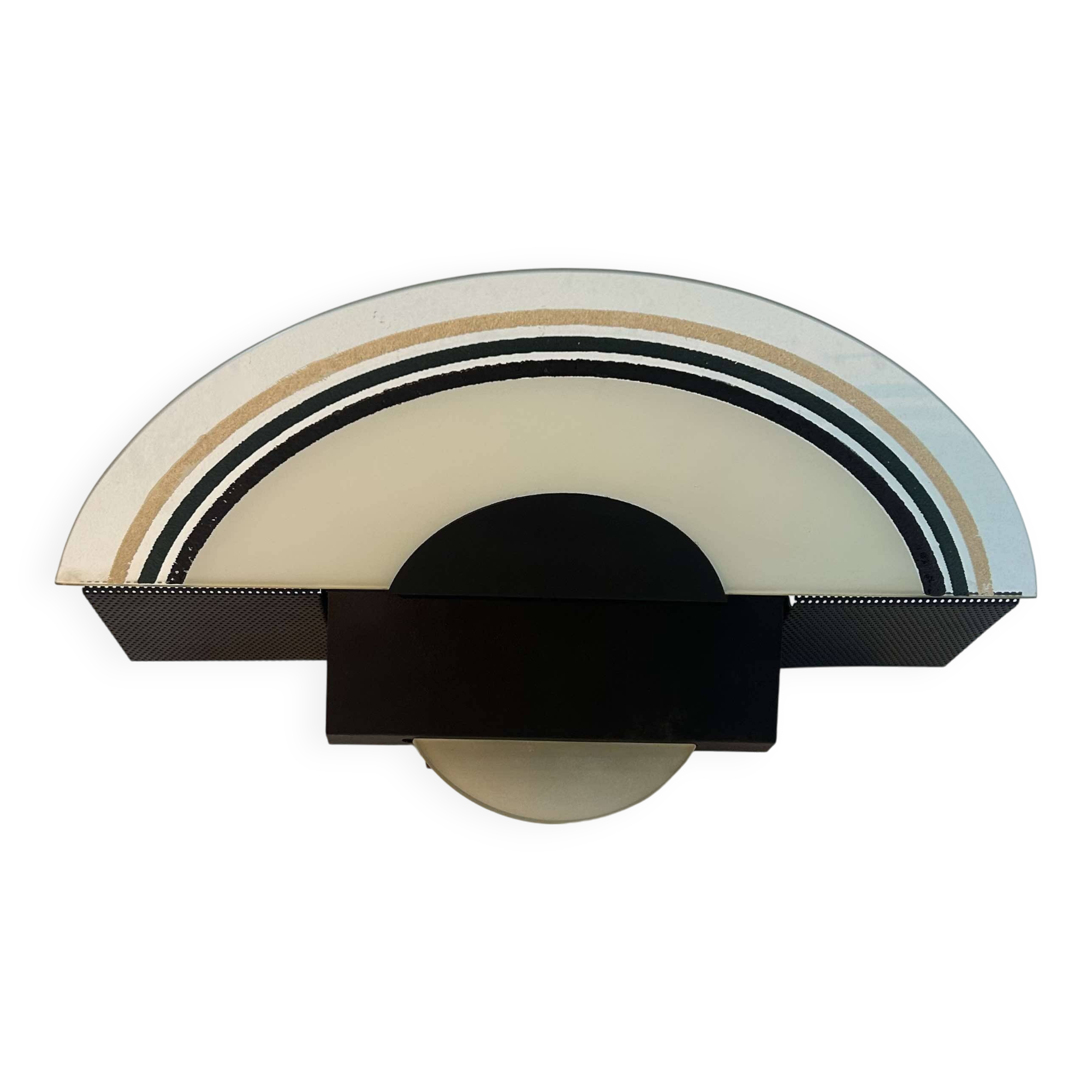 Vintage sandblasted glass wall lamp by Vetri Murano, Italy 1970