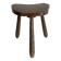 Tabouret tripode ancien en bois foncé sculpté