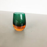Multi-Color Heavy Two Color Murano Glass Sommerso Object Vase Bowl, Italy, 1970s