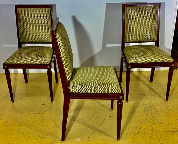 3 chaises en acajou de style Louis XVl