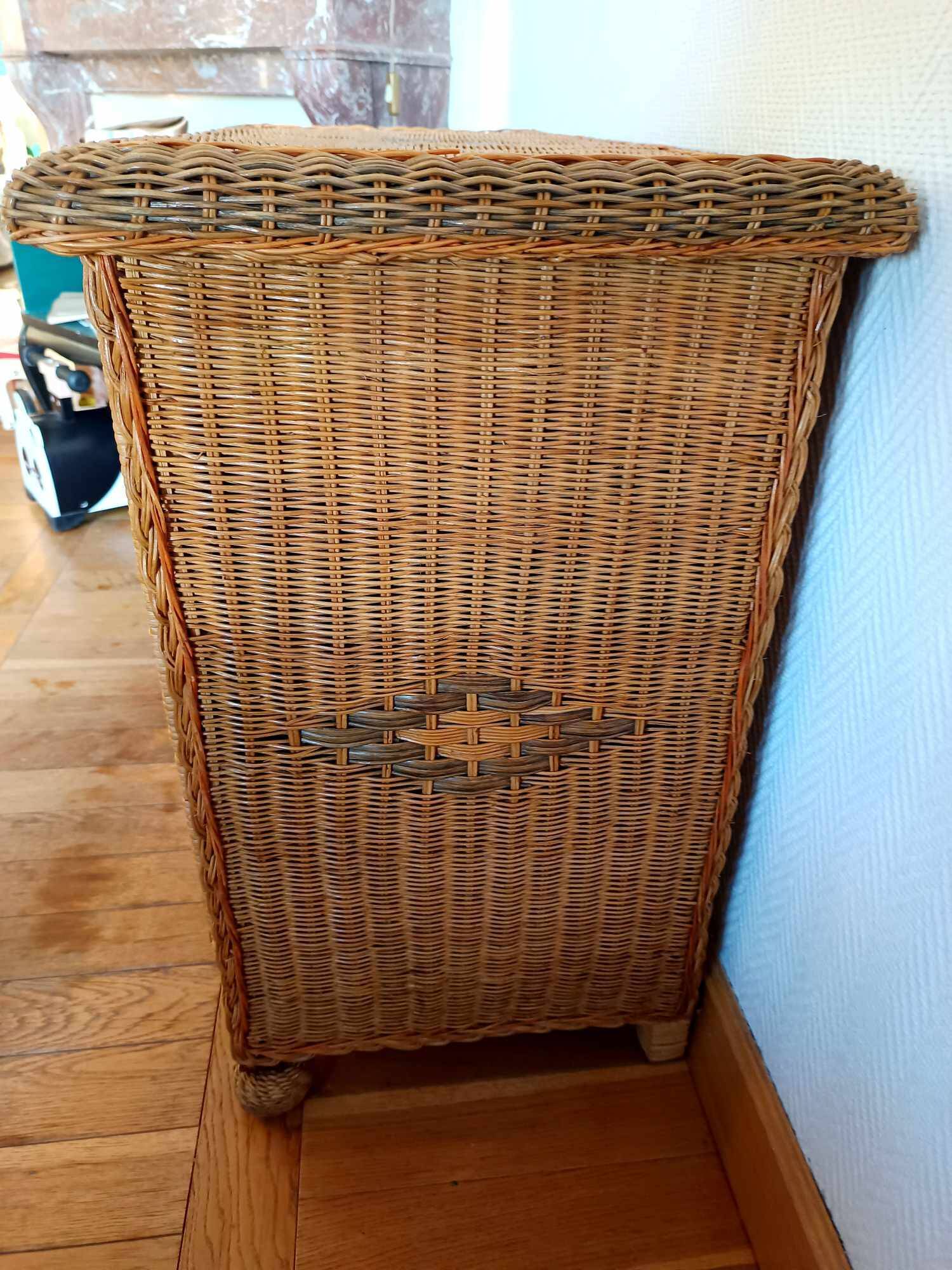Commode en rotin vintage 1970