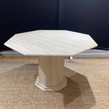 Table octogonale en travertin clair
