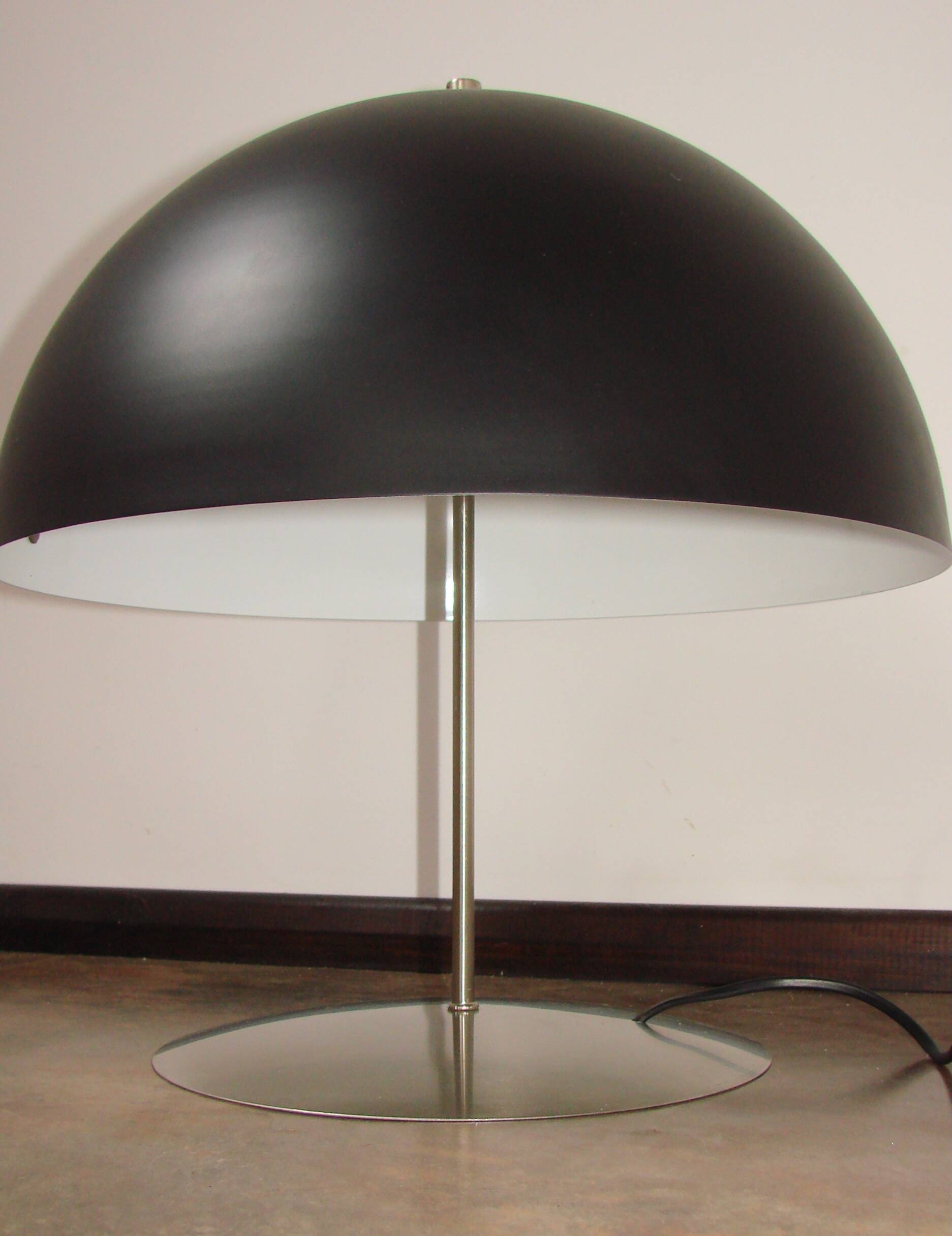 Modern table lamp – 1980s, metal, black shade, 2x E27