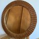round woven rattan mirror, 1960s
