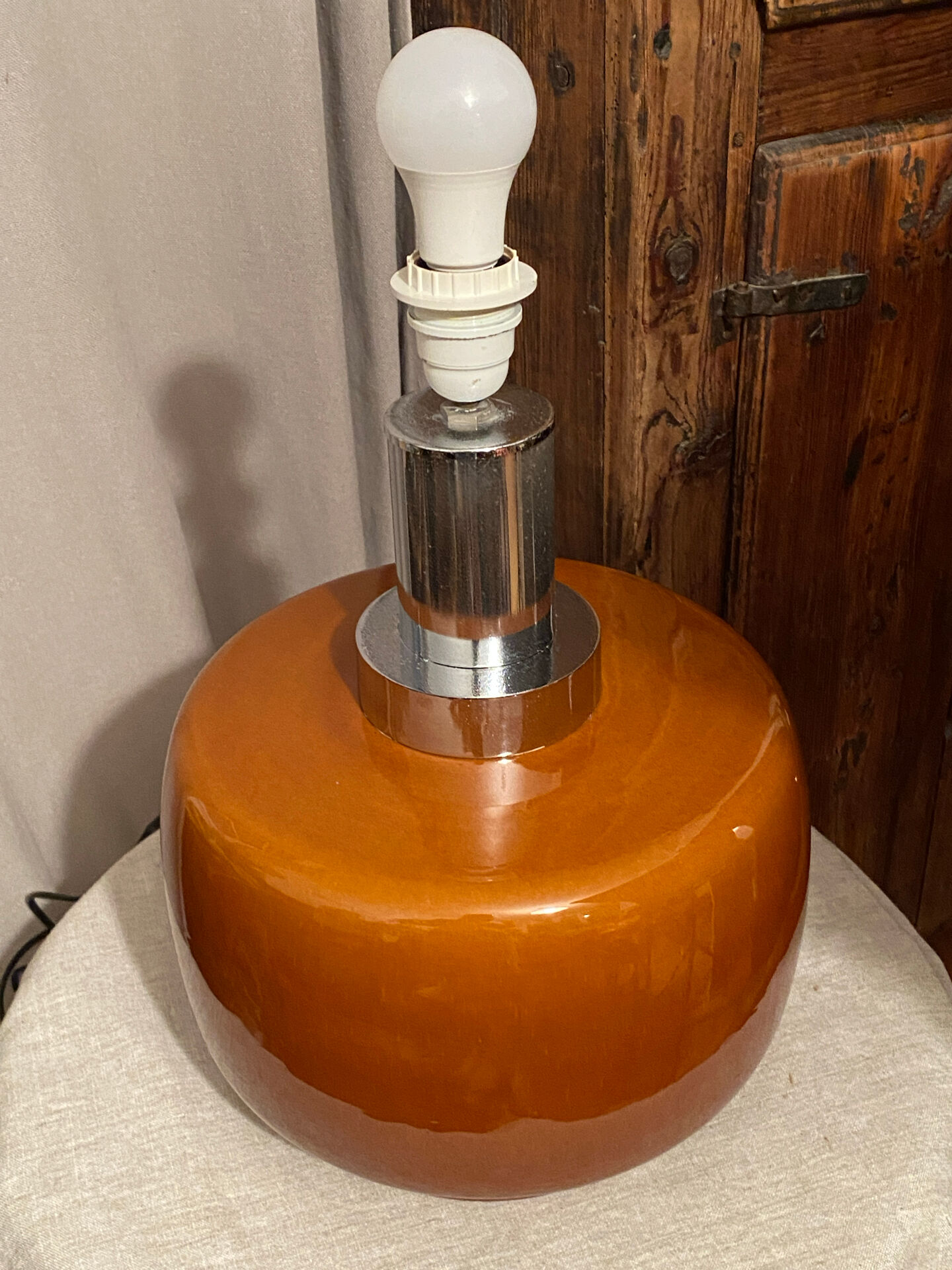 Large glazed ceramic lamp, 1970s