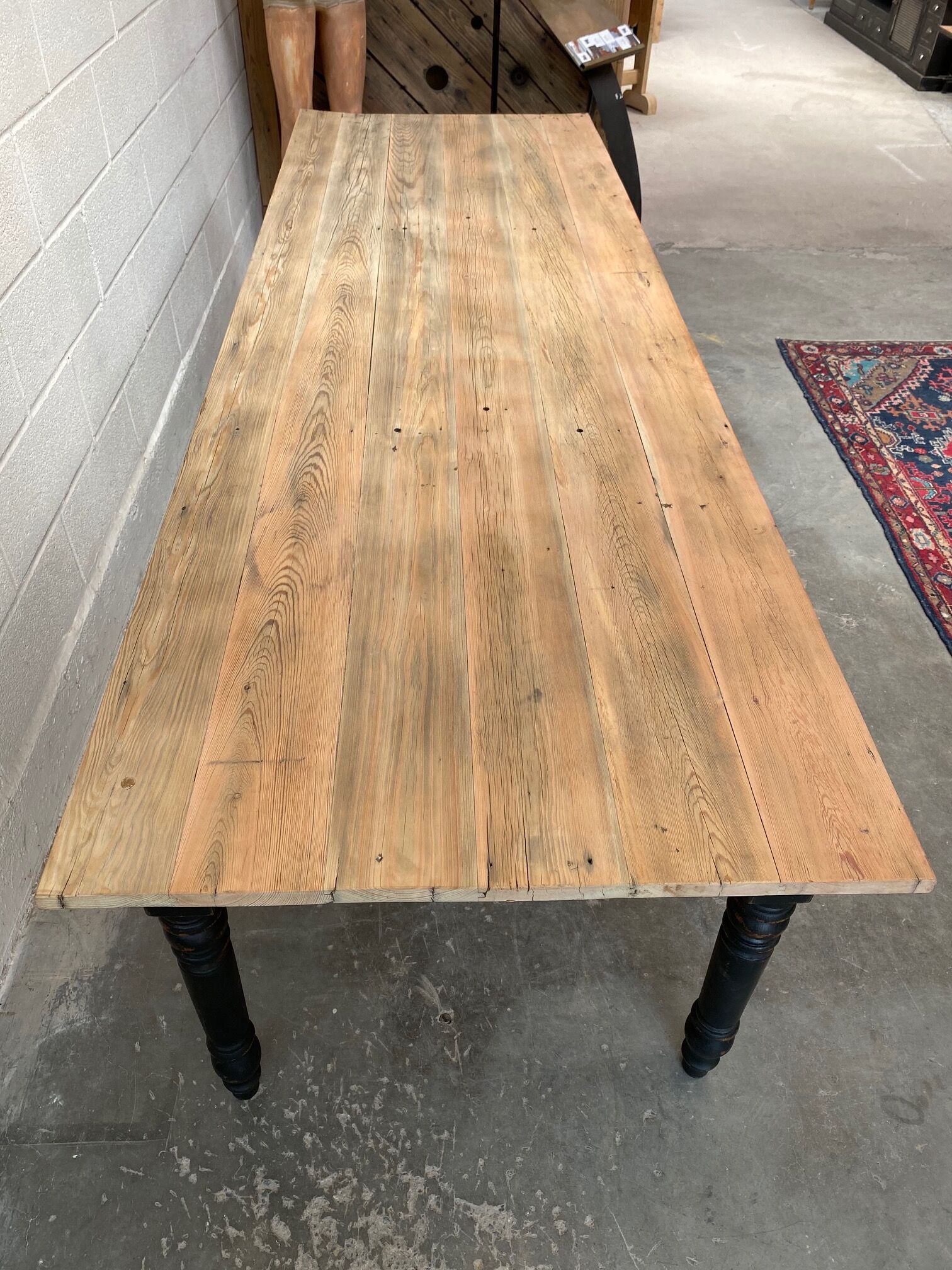 Farm table feet turned