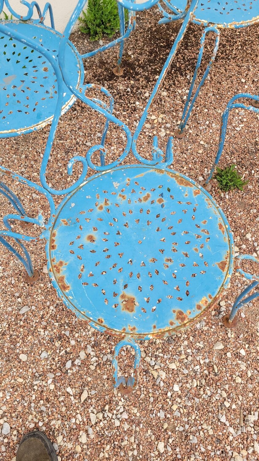 Old wrought iron garden furniture