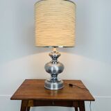 70s space age lamp, chrome and brushed aluminum