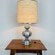 70s space age lamp, chrome and brushed aluminum
