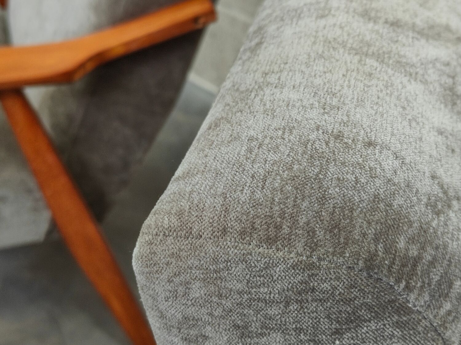 Pair of armchairs czechoslovakian midcentury renovated gray velvet