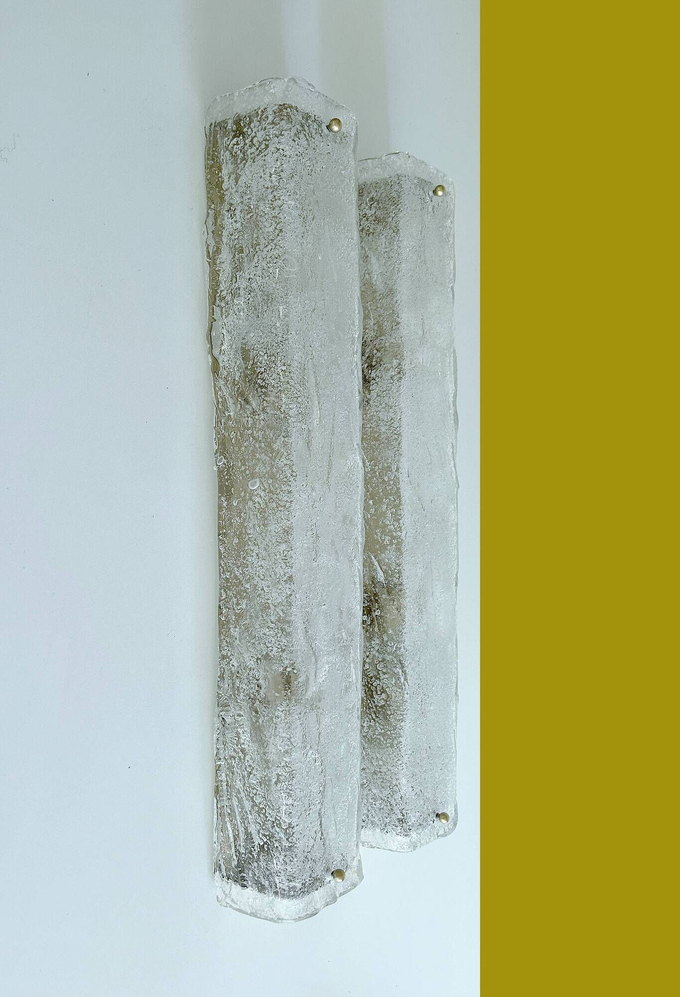 Pair Very Large Murano Glass Wall Lights