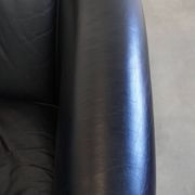 Black Cowhide Leather English-Style Club Chair