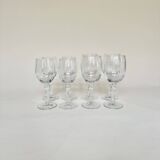 Set of 4 water glasses and 4 wine glasses, swirling glass