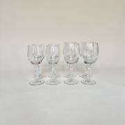Set of 4 water glasses and 4 wine glasses, swirling glass