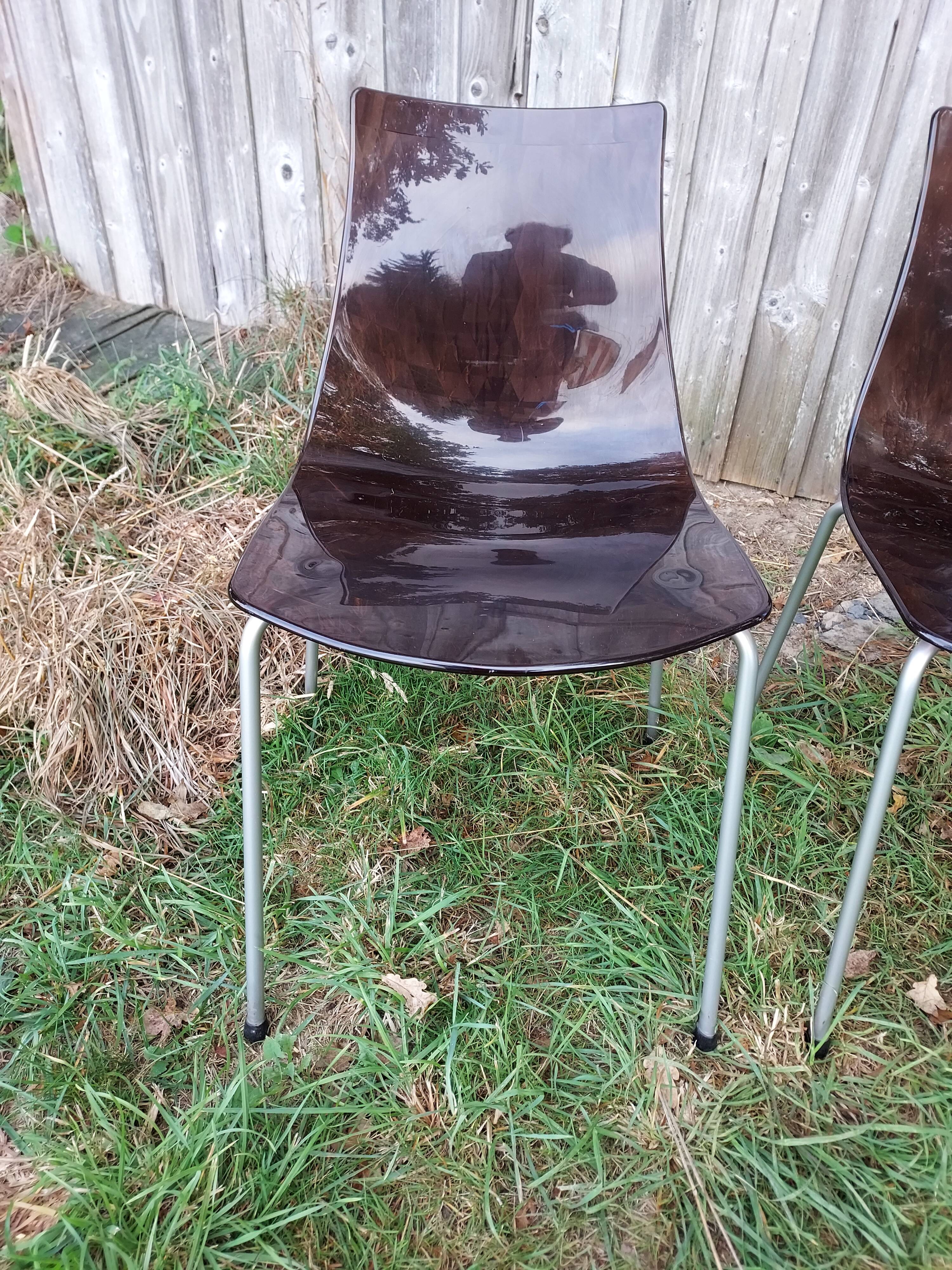 Set of 4 Calligaris ice chairs