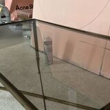 Table basse en laiton et verre