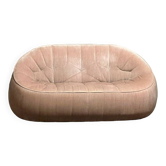 Cinna 'Ottoman' sofa in pale pink velvet, Ligne roset 1980
