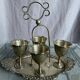 Antique egg set in nickel silver metal