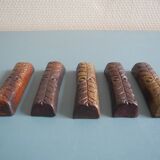 terracotta knife rests vintage table art set holders
