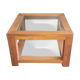 Table basse bois exotique et verre