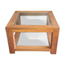 Exotic wood and glass coffee table