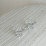 Pair of glass candlesticks