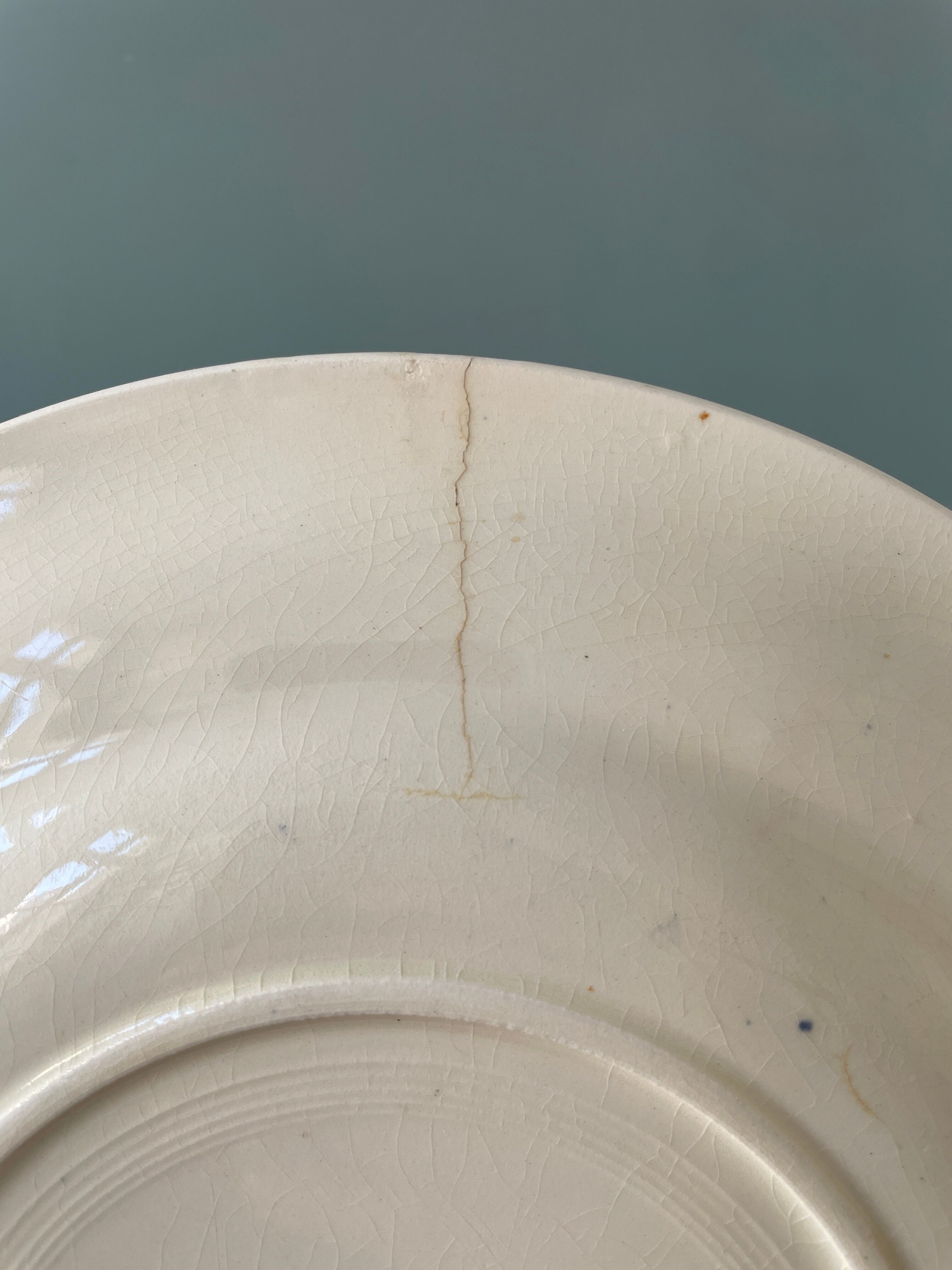 Set of 12 flat plates Terre de Fer L.G "Rouen" XIX