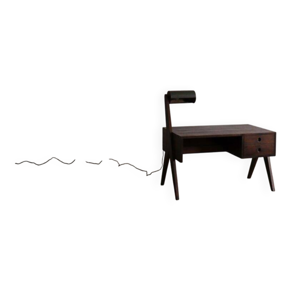Bureau Pierre Jeanneret avec lampe intégrée, Chandigarh, années 1950