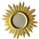 golden wooden sun mirror - 48 cm