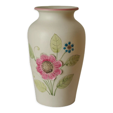 Vase fleuri en céramique vintage Italie Cadorev