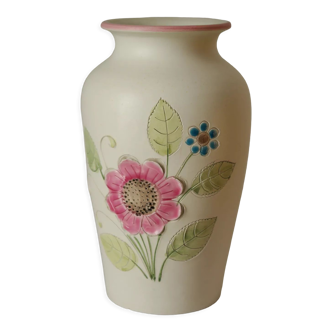 Vase fleuri en céramique vintage Italie Cadorev