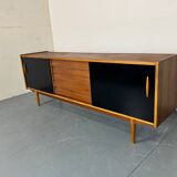Mid-Century Scandinavian Teak Sideboard with Sliding Doors by Nils Jonsson