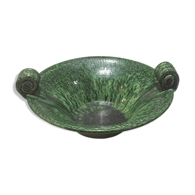 Coupe Foucard-Jourdan Vallauris en céramique verte, 1960