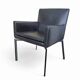 Pair manet minotti arm chairs 2004 / dark brown leather / chrome