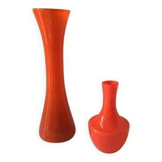 2 vases soliflores orange, 1970