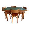 Table extensible & 4 chaises Baumann Années 50